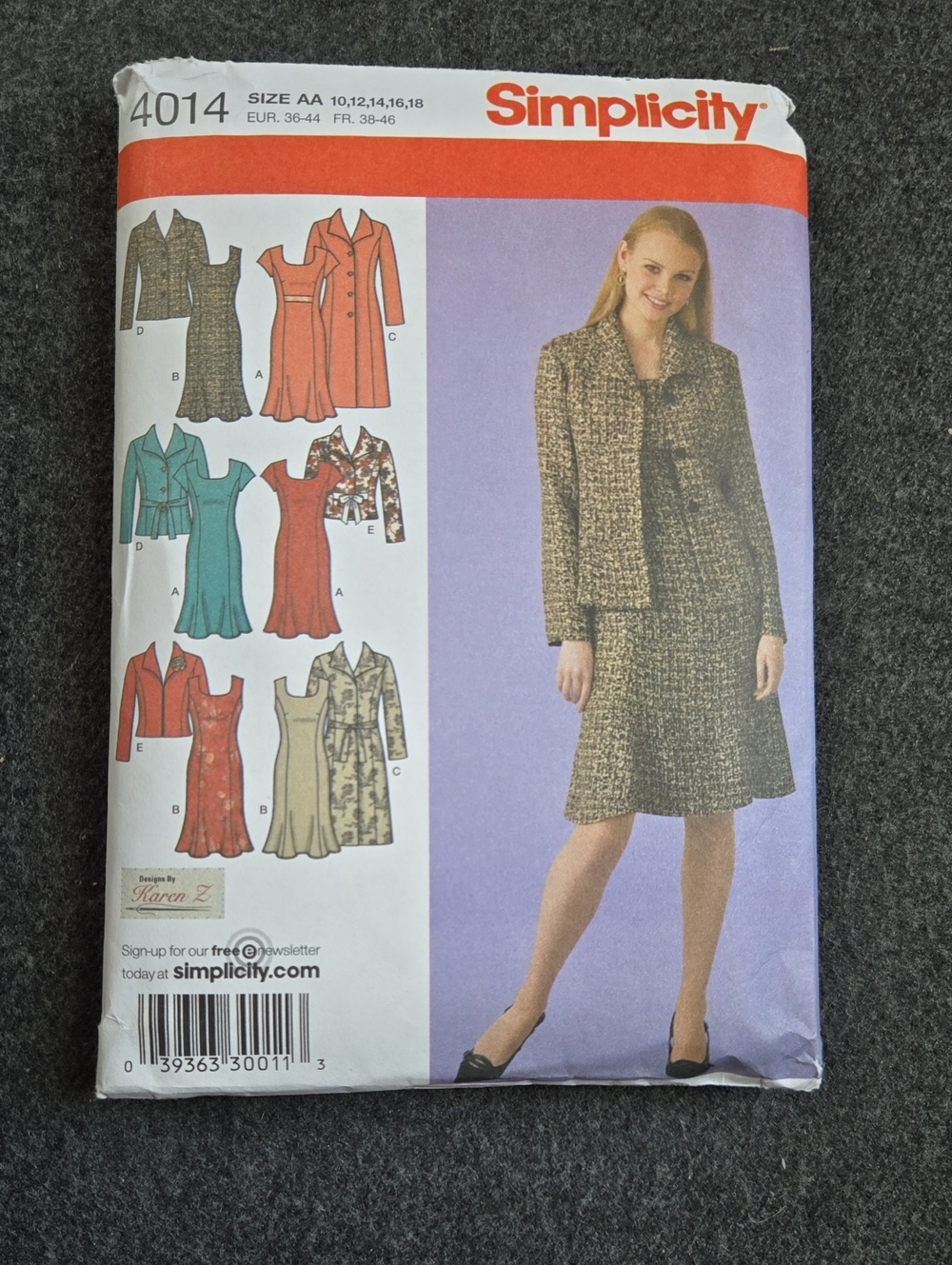 Simplicity Tweed-Look Skirt and Jacket Sewing Pattern in Black and Cream